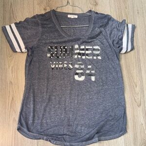 Maurices Blue Tee with White short sleeve shirt top